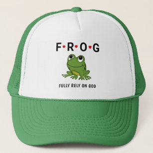 Vertrouw volledig op God Frog Hearts Trucker Pet