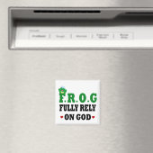 Vertrouw volledig op God Frog Magneet (Insitu (Vaatwasser))