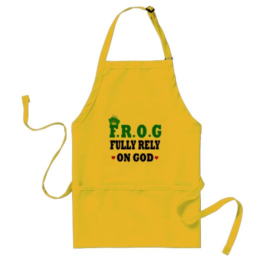 Vertrouw volledig op God Frog Standaard Schort (Voorkant)