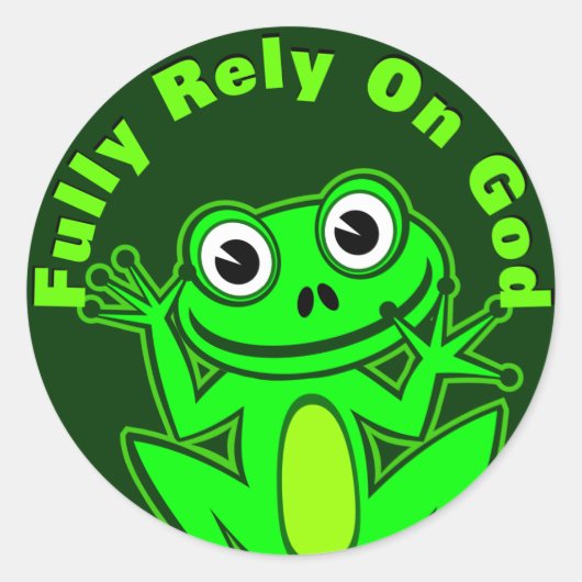 Vertrouw volledig op God Froggy Sticker (Voorkant)