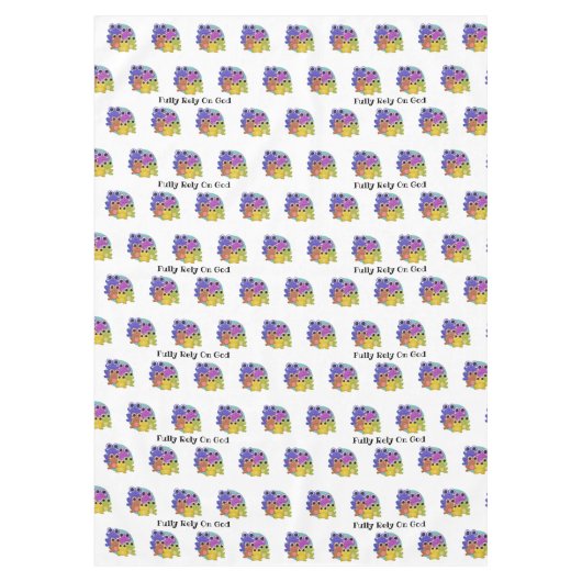 Vertrouw volledig op God Kleurrijke Custom FROG Tafelkleed (Voorkant)