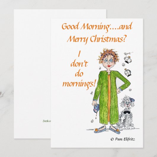 Vertrouwd Gezegde dat ik geen ochtendkarikatuur do Feestdagenkaart (Voorkant / Achterkant)