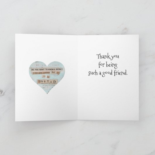 Vertrouwd - Wenskaart Kaart (Binnen)