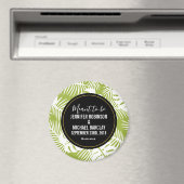 Vertrouwdatum groen palm Leaves Rainforest Pattern Magneet (Insitu (Vaatwasser))