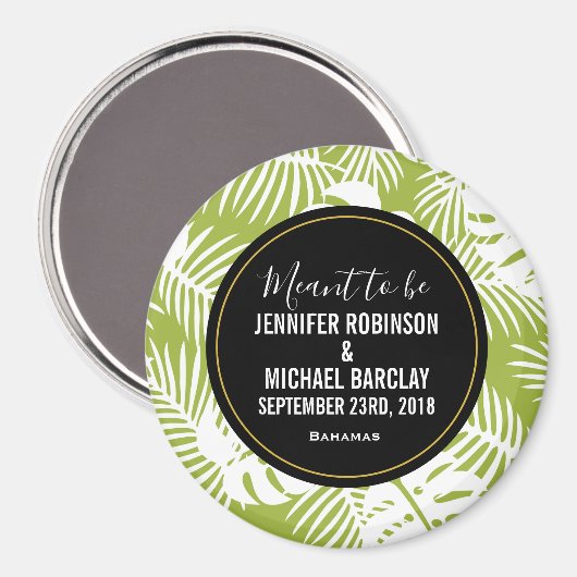Vertrouwdatum groen palm Leaves Rainforest Pattern Magneet (Voorkant / Achterkant)