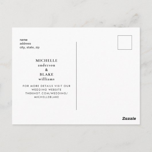 Vertrouwde eenvoudige en stijlvolle datum voor het briefkaart (Achterkant)