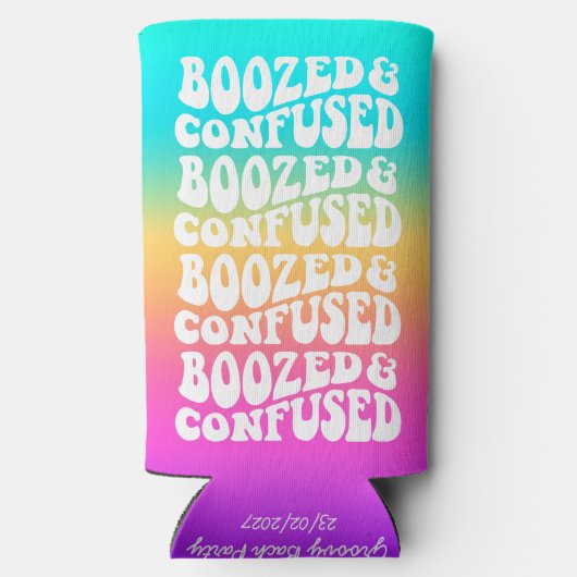 Vertrouwde en geBooste retroflecterende regenboogg Seltzer Blikjeskoeler (Achterkant)