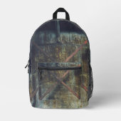 Vertrouwde industriële objecten in stedelijk lands bedrukte rugzak (Voorkant)