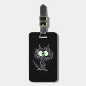 Vertrouwde kat zwart bagagelabel (Voorkant verticaal)