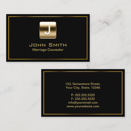 Vertrouwelijk advies Modern Gold Logo Professional Visitekaartje (Voorkant / Achterkant)