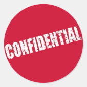 Vertrouwelijk bestand rood ronde sticker (Voorkant)