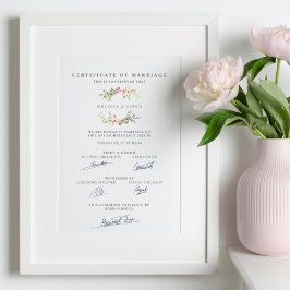 Vertrouwelijk certificaat met Floral Garland in ro Poster