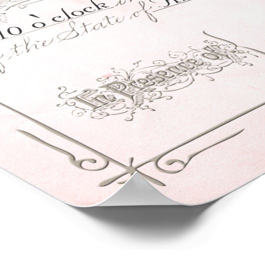 Vertrouwelijk certificaat voor roze en voor eierst poster (Hoek)