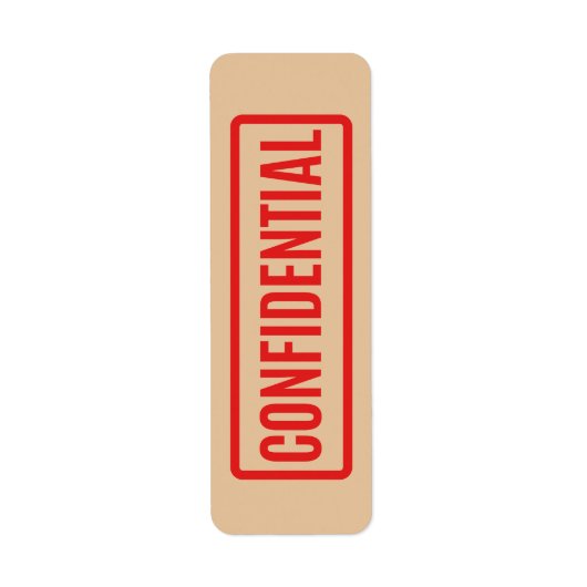 Vertrouwelijk Etiket (Voorkant)