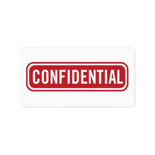 Vertrouwelijk Etiket (Voorkant)