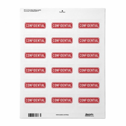 Vertrouwelijk Etiket (Full Sheet)
