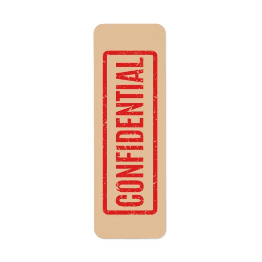 Vertrouwelijk etiket met stempel (Voorkant)