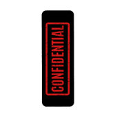 Vertrouwelijk label met zwart stempel (Voorkant)