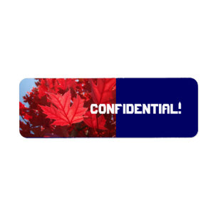 VERTROUWELIJK! labels stickers Rode Herfstbladeren
