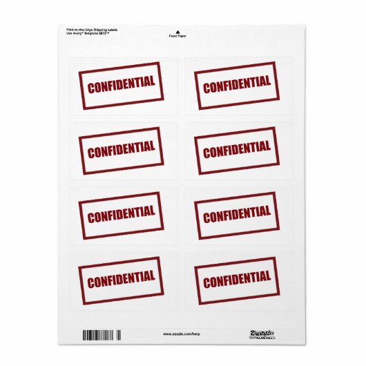 Vertrouwelijk LG-etiket Etiket (Full Sheet)