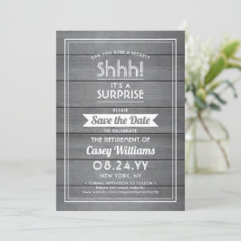 Vertrouwelijk met roestpartij Rustic Grey Faux Woo Save The Date
