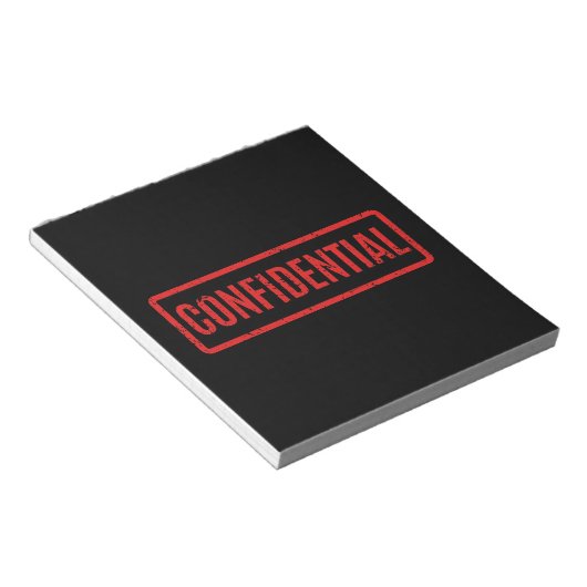 Vertrouwelijk Notitieblok met zwarte stempel (Schuin)