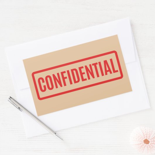 Vertrouwelijk Rechthoekige Sticker (Envelop)