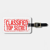 Vertrouwelijk top secret rode rubberen stempel op bagagelabel (Voorkant horizontaal)
