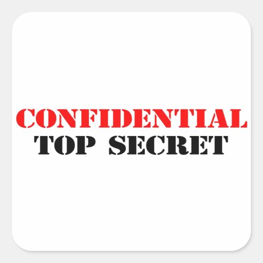 Vertrouwelijk Vierkante Sticker (Voorkant)