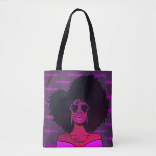 Vertrouwelijke Afrikaanse zwarte natuurlijke Afro  Tote Bag