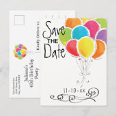 Vertrouwelijke ballonnen van de Partij van de gebo Aankondigingskaart (Voorkant / Achterkant)