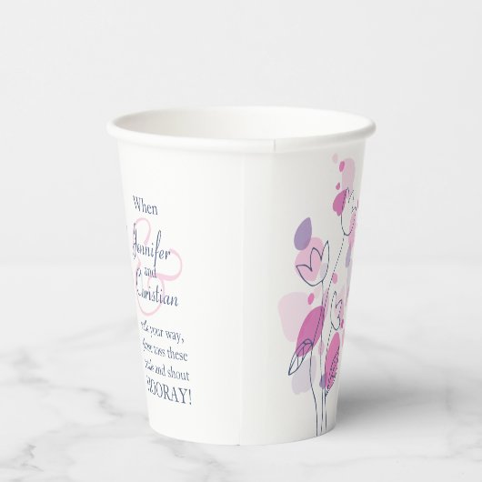 Vertrouwelijke bladen voor bruiloft, aangepaste na papieren bekers (Rechts)