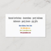 Vertrouwelijke bontserij bij geboorte visitekaartje (Achterkant)