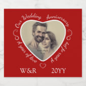 Vertrouwelijke bruiloft - aangepaste foto en tekst sparkling wijnetiket (Enkel label)