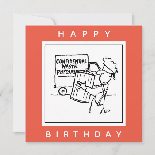 Vertrouwelijke Cartoon voor afvalverwijdering Kaart (Voorkant)