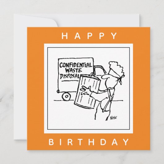 Vertrouwelijke Cartoon voor afvalverwijdering Kaart (Voorkant)