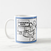Vertrouwelijke Cartoon voor afvalverwijdering. Koffiemok (Links)