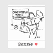 Vertrouwelijke cartoon voor afvalverwijdering sticker (Vel)