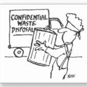 Vertrouwelijke cartoon voor afvalverwijdering sticker (Voorkant)