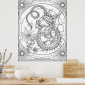 Vertrouwelijke draak: GROTE DIY-kleuren door Sonja Poster (Keuken)