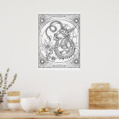 Vertrouwelijke draak: Poster met een DIY-kleurstof (Keuken)