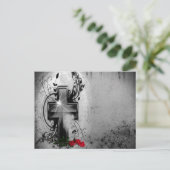 Vertrouwelijke en Rozen Gothic Wedding Announement Aankondigingskaart (Staand voorkant)