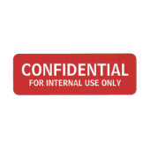 VERTROUWELIJKE etiketten (Voorkant)