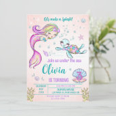 Vertrouwelijke feestdagen voor zeemeermin en schil kaart (Staand voorkant)