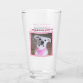 Vertrouwelijke hond met zielend oog 40 roze glas (Achterkant)