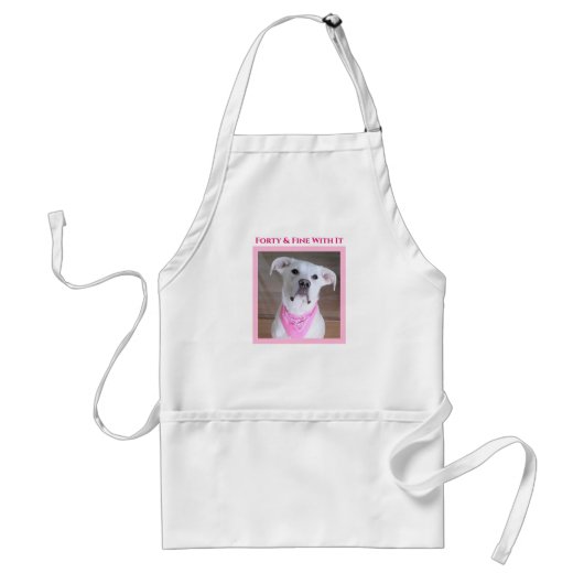 Vertrouwelijke hond met zielend oog 40 roze standaard schort (Voorkant)