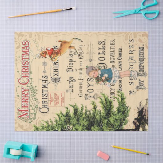 Vertrouwelijke kerstrenrendepagina tissuepapier (Craft)