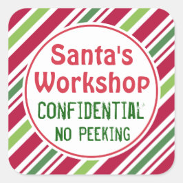 Vertrouwelijke Kerststickers van de Werkplaats van Vierkante Sticker