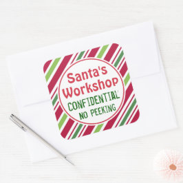 Vertrouwelijke Kerststickers van de Werkplaats van Vierkante Sticker