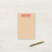 Vertrouwelijke postit-opmerkingen met stempel post-it® notes (Op bureau)